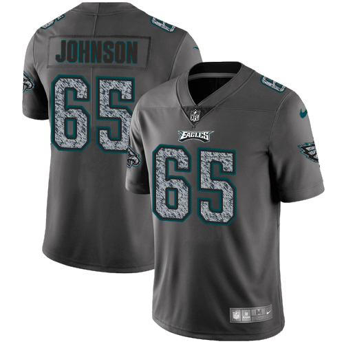 Nike Eagles #65 Lane Johnson Gray Static Men's Stitched NFL Vapor Untouchable Limited Jersey - Click Image to Close
